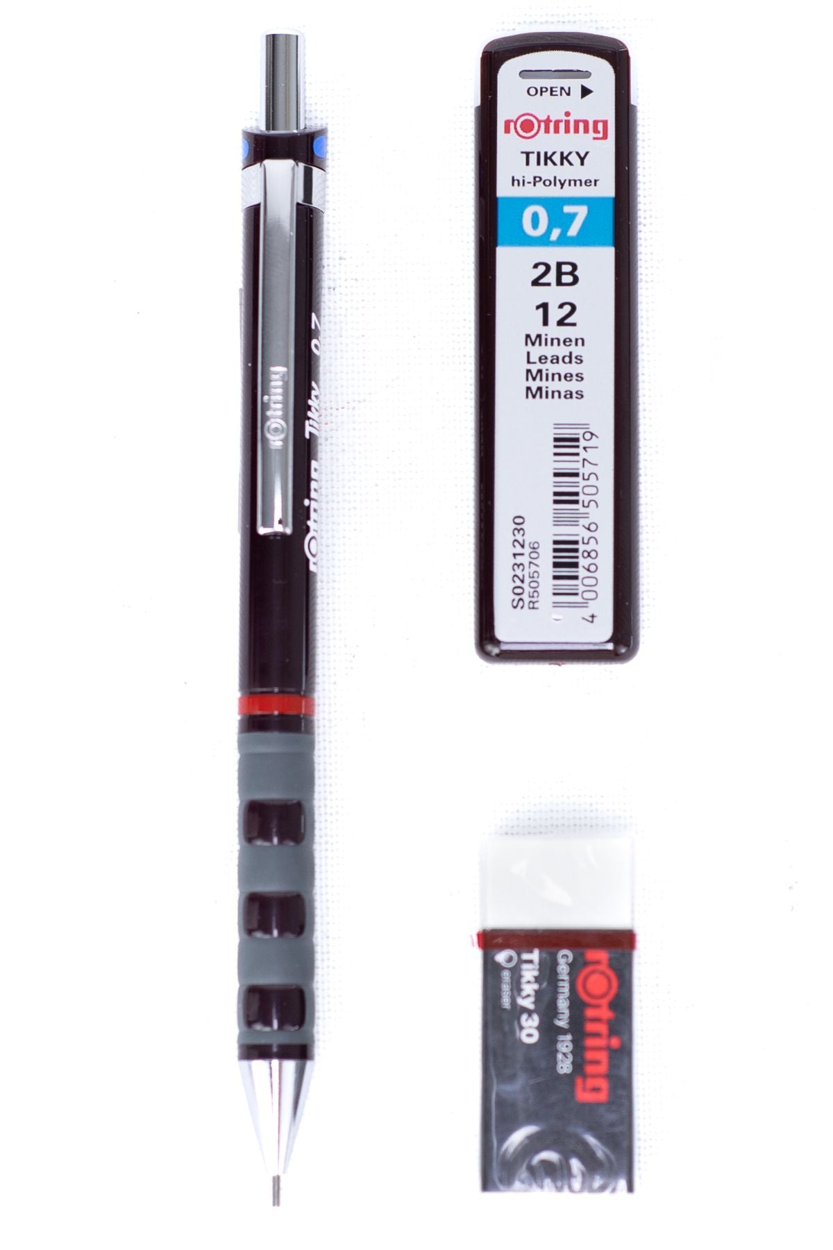 Oppland Kırtasiye Rotring Tikky 2B Uçlu Kalem Orijinal Silgi Hediyeli 0.7 mm Ergonomik Dayanıklı Set